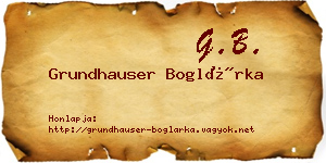 Grundhauser Boglárka névjegykártya